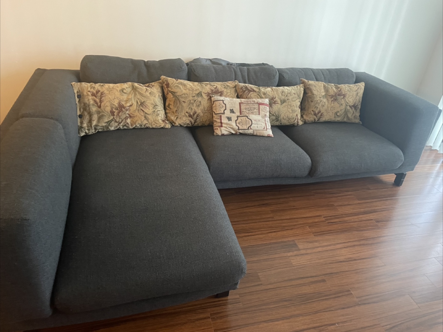 MOVING SALE- IKEA Grey Sectional Sofa with chaise - photo 2