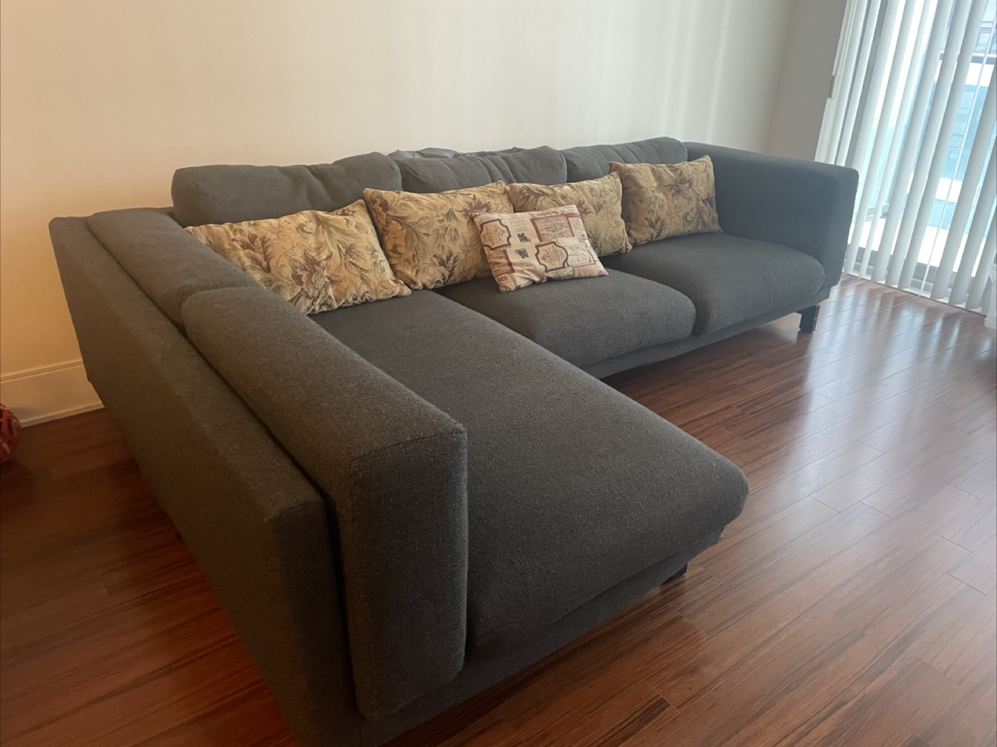 MOVING SALE- IKEA Grey Sectional Sofa with chaise