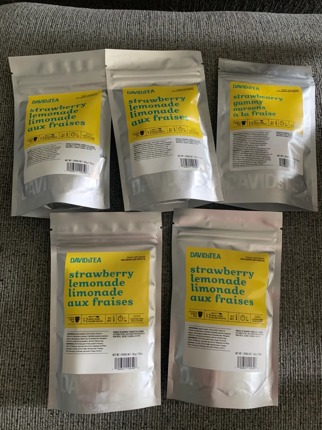 5 bags of DAVIDsTEA Strawberry Lemonade Tea thumbnail