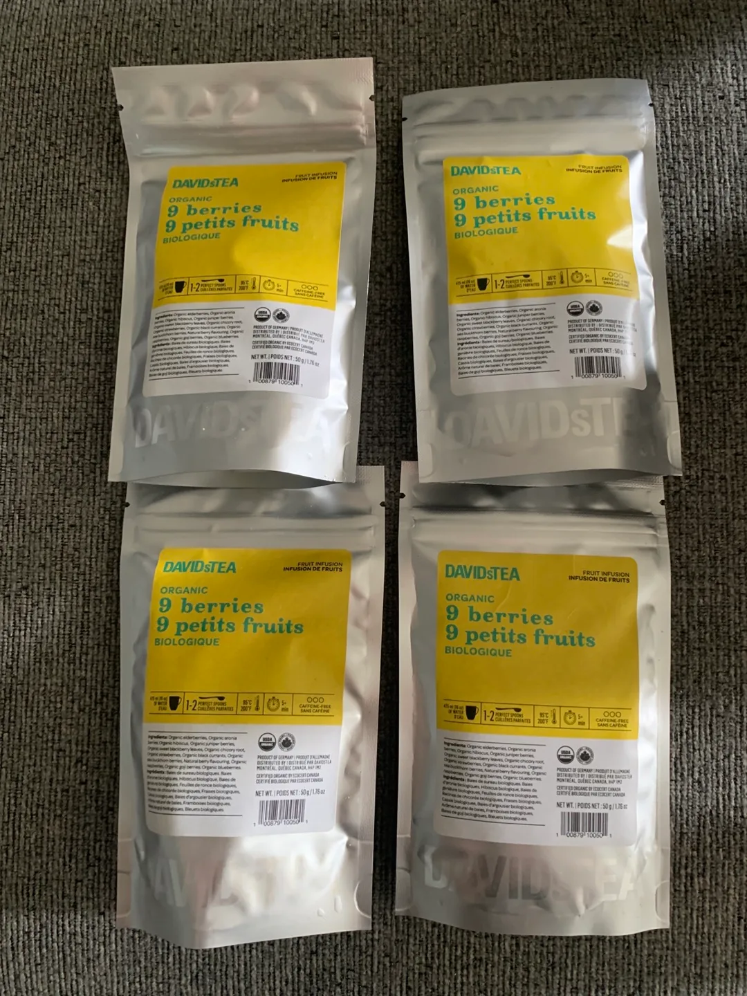 4 bags of DAVIDsTEA Organic 9 Berries Tea thumbnail