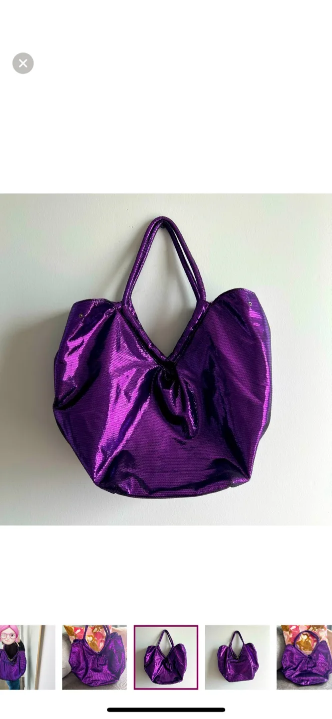 🇨🇦Purple Sequin Tote Bag thumbnail