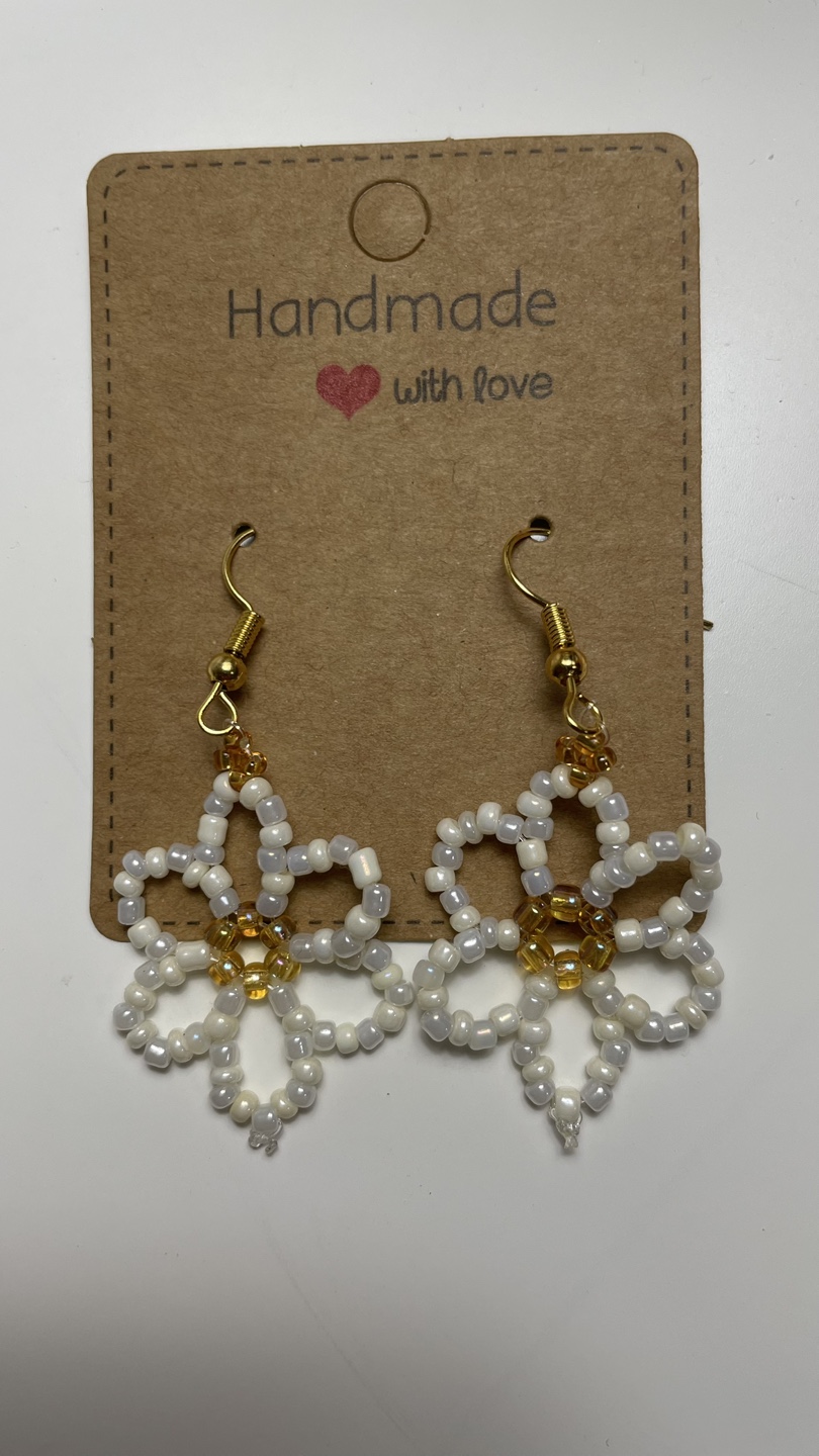 Handmade Beaded Flower Earrings