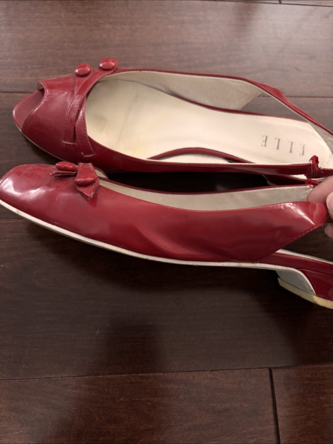 ELLE Red Slingback Heels - Size 7 (37) - photo 2