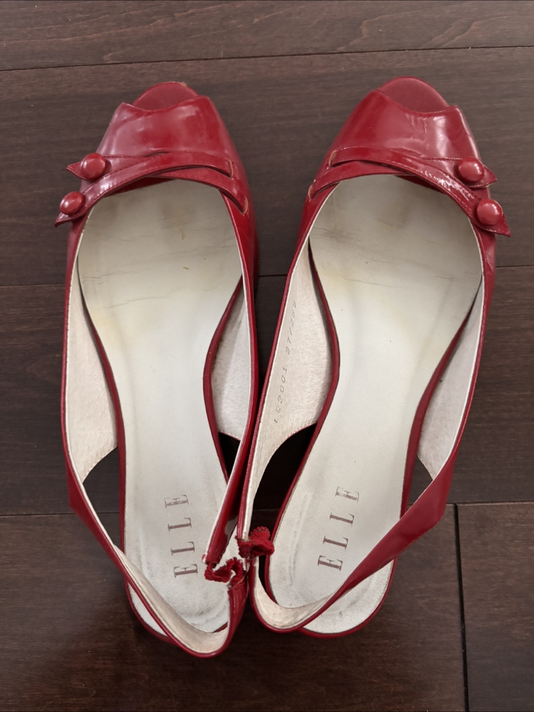 ELLE Red Slingback Heels - Size 7 (37)