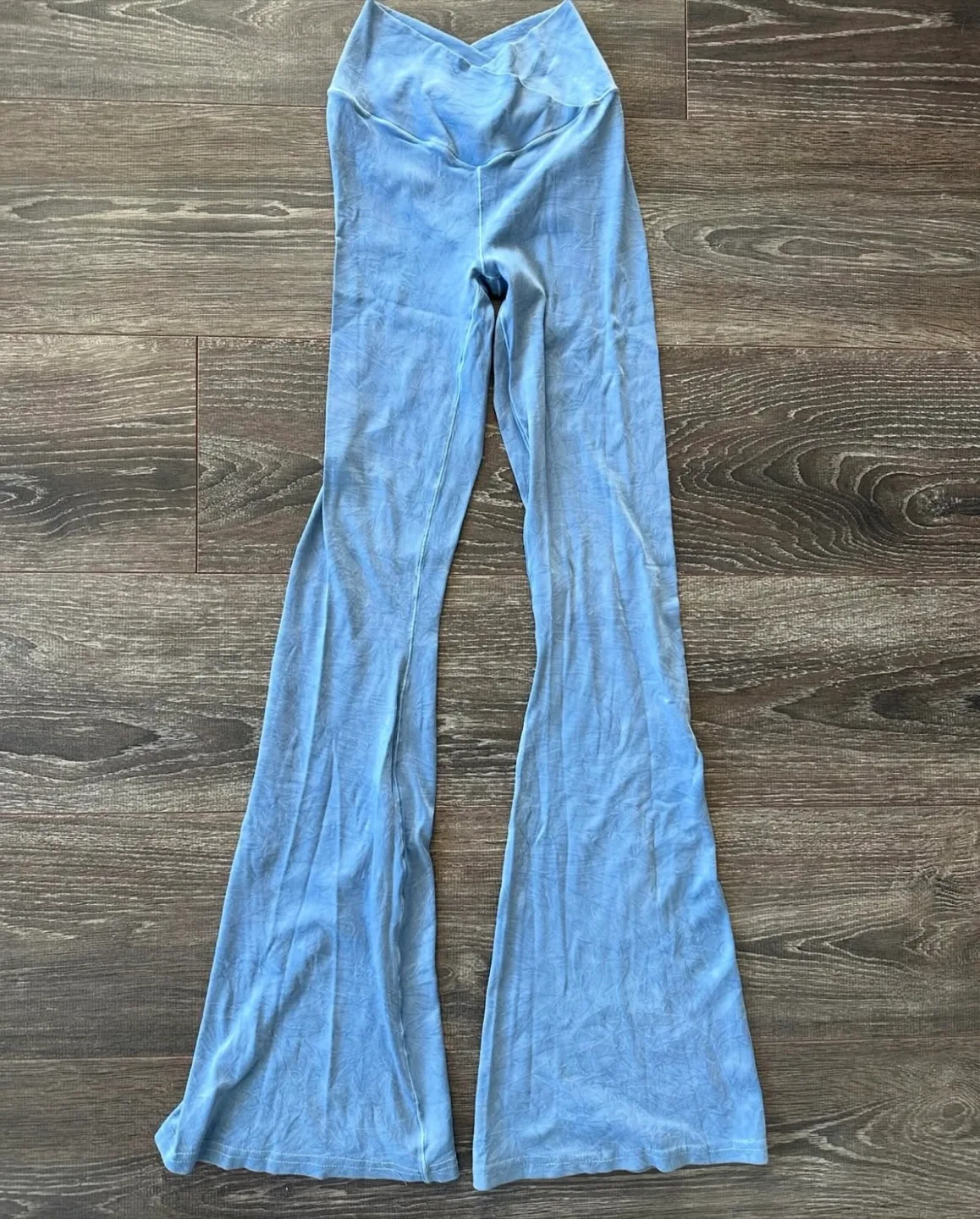 Offline by Aerie Blue crossover Flare Pants size Xs thumbnail