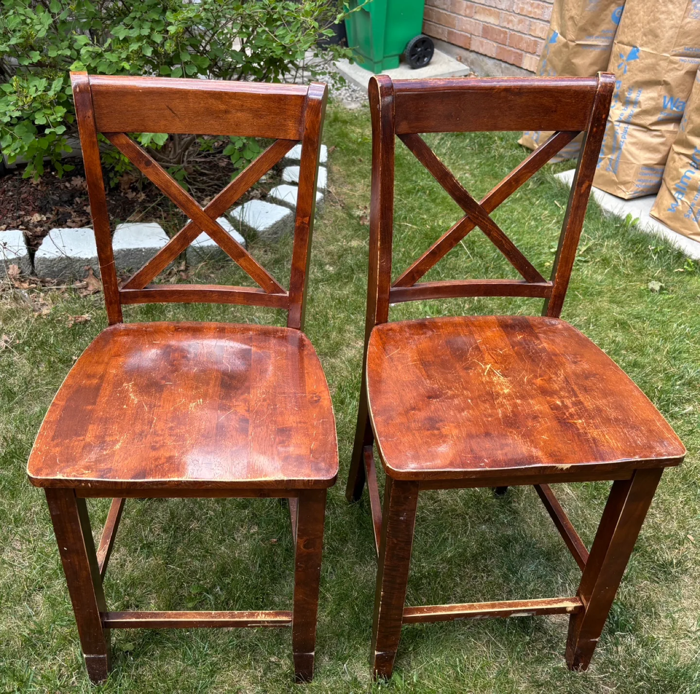 Solid Wood Stools / High Chair by Home Collection- Set of 2 thumbnail