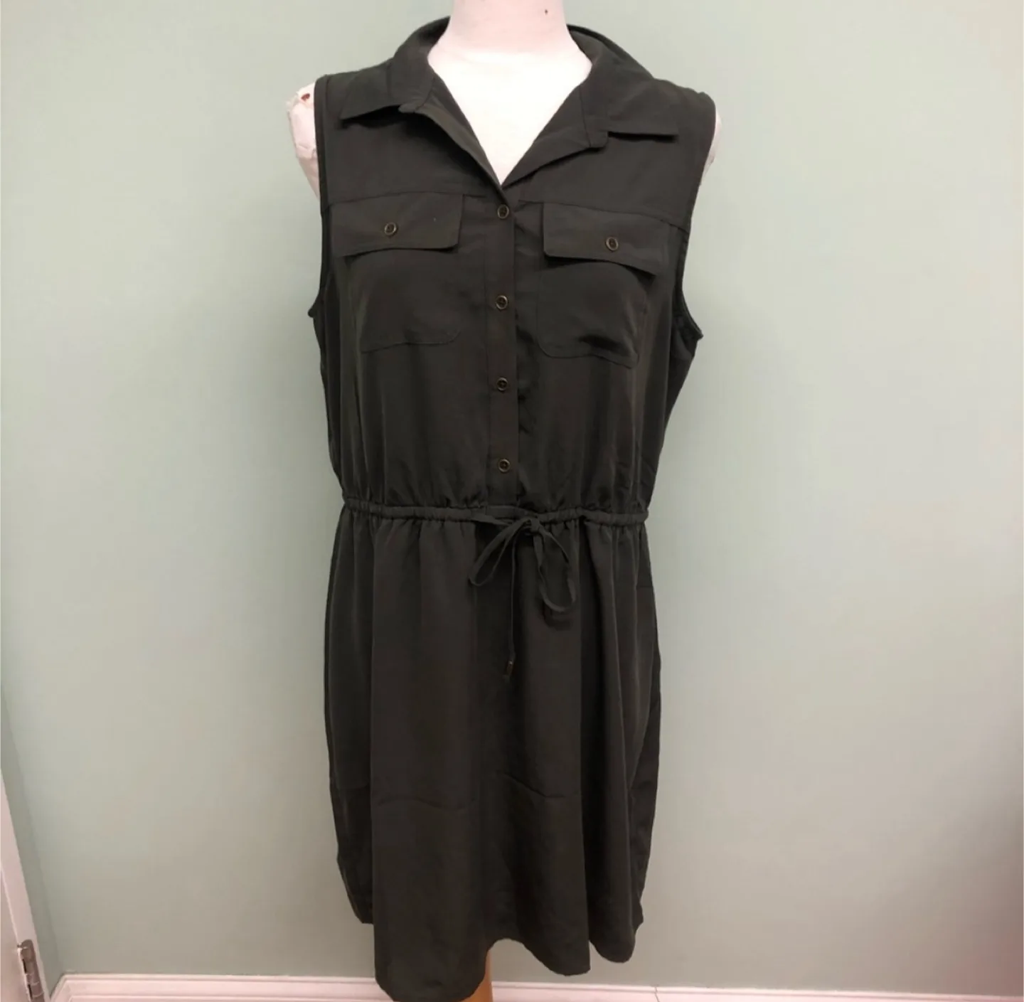 Mario Serrani Olive Green Dress, L/G Size thumbnail