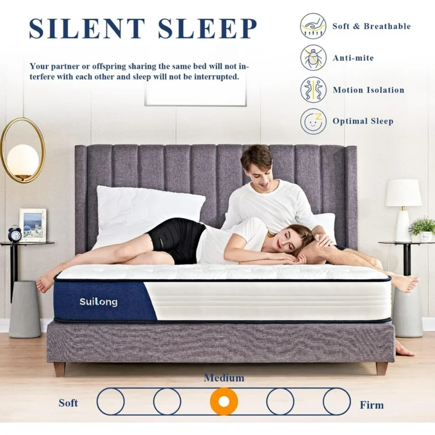 New Queen Mattress, SUI LONG 10 Inch Hybrid - photo 3
