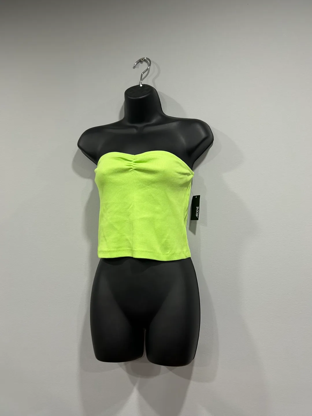 Neon green scrunch tube top thumbnail