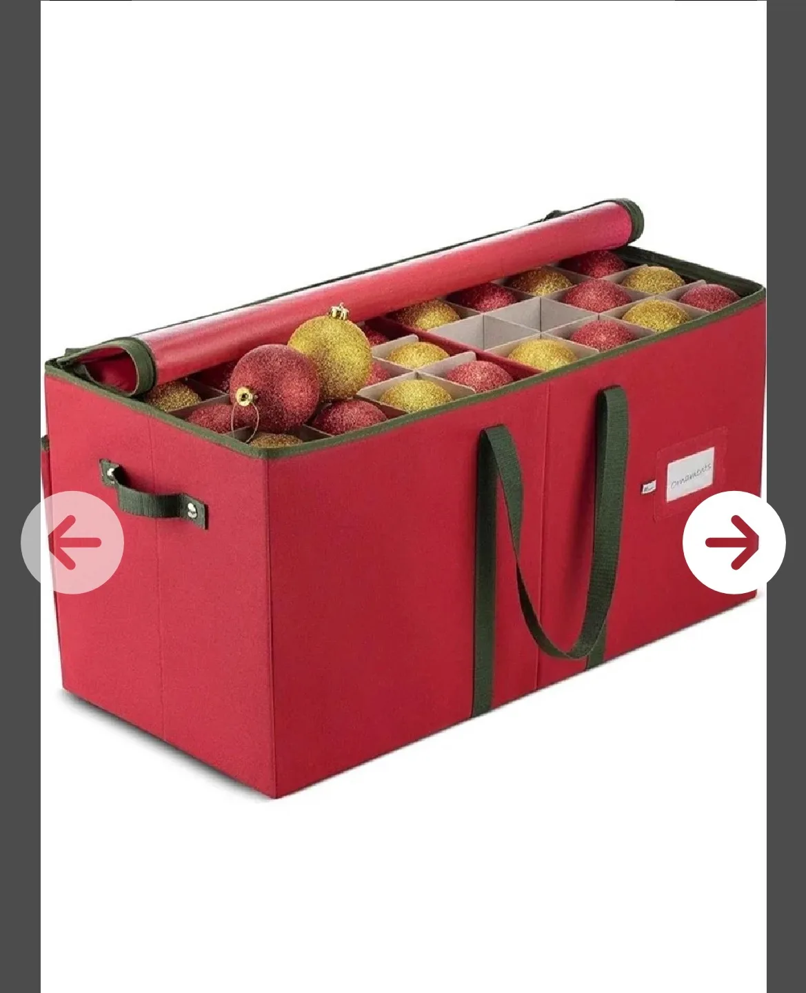 Zober Ornament Storage Box - Red thumbnail