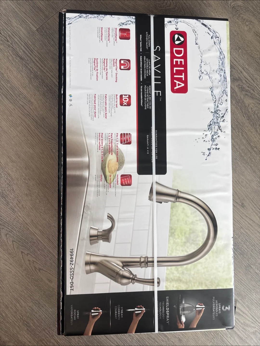 Delta Savile Single Handle Kitchen Faucet, Stainless Steel thumbnail