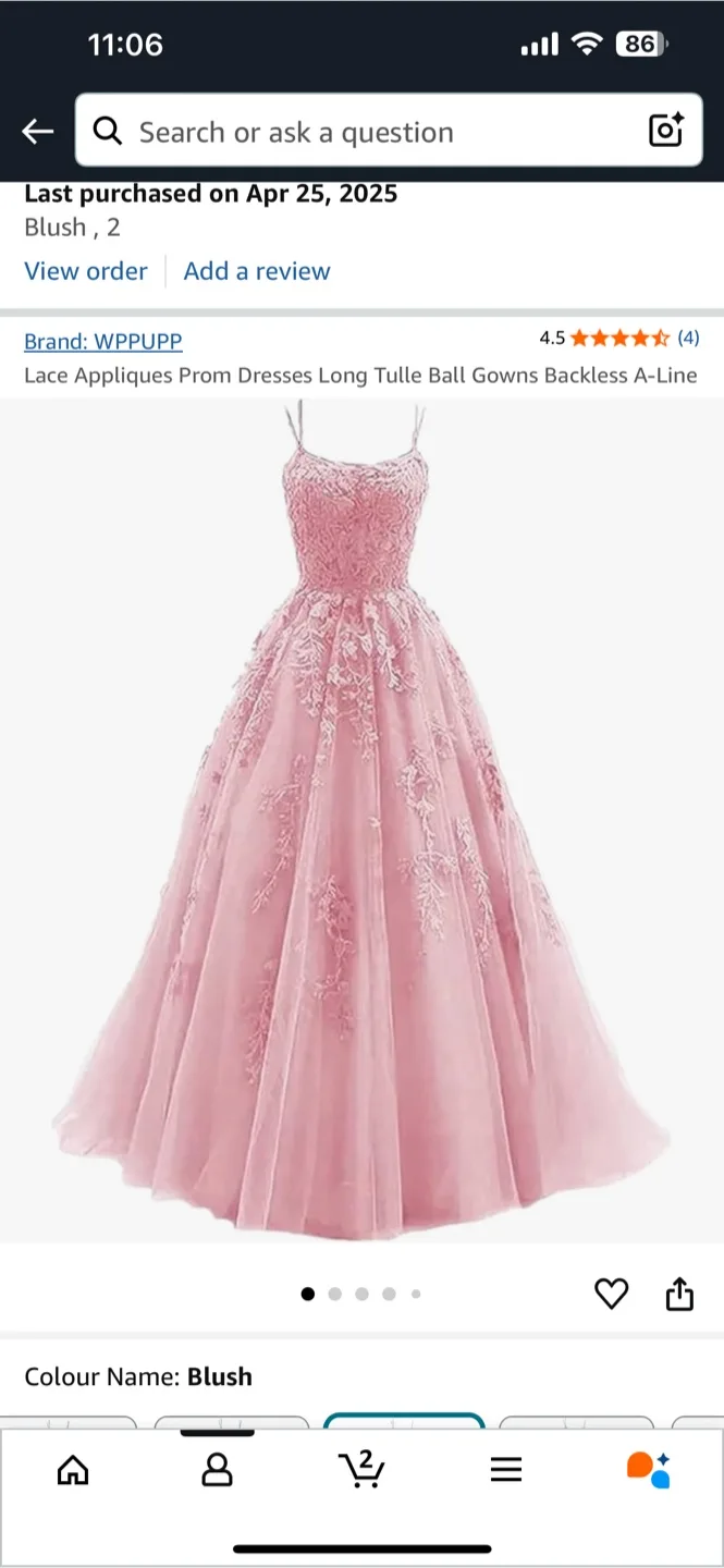 Blush Pink Prom Dress / Gown thumbnail