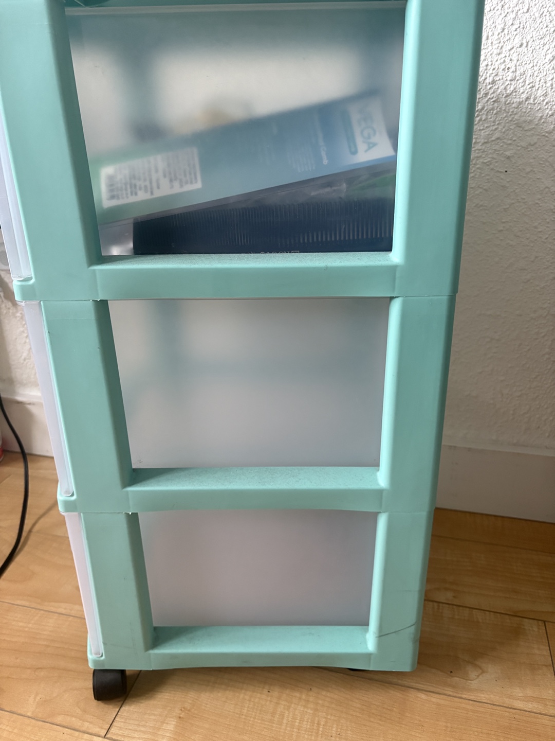 Sterilite 3 Drawer Cart - Light green with wheels - photo 2