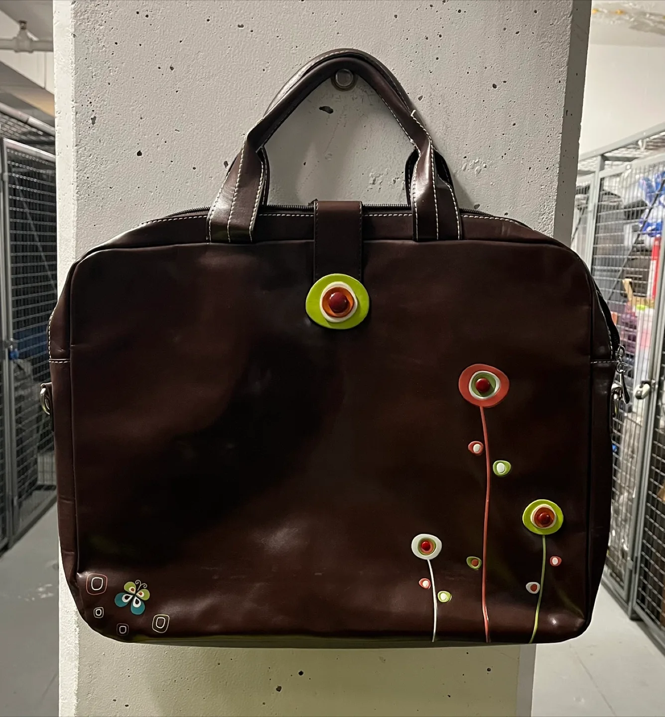 Brown Floral Laptop Bag thumbnail