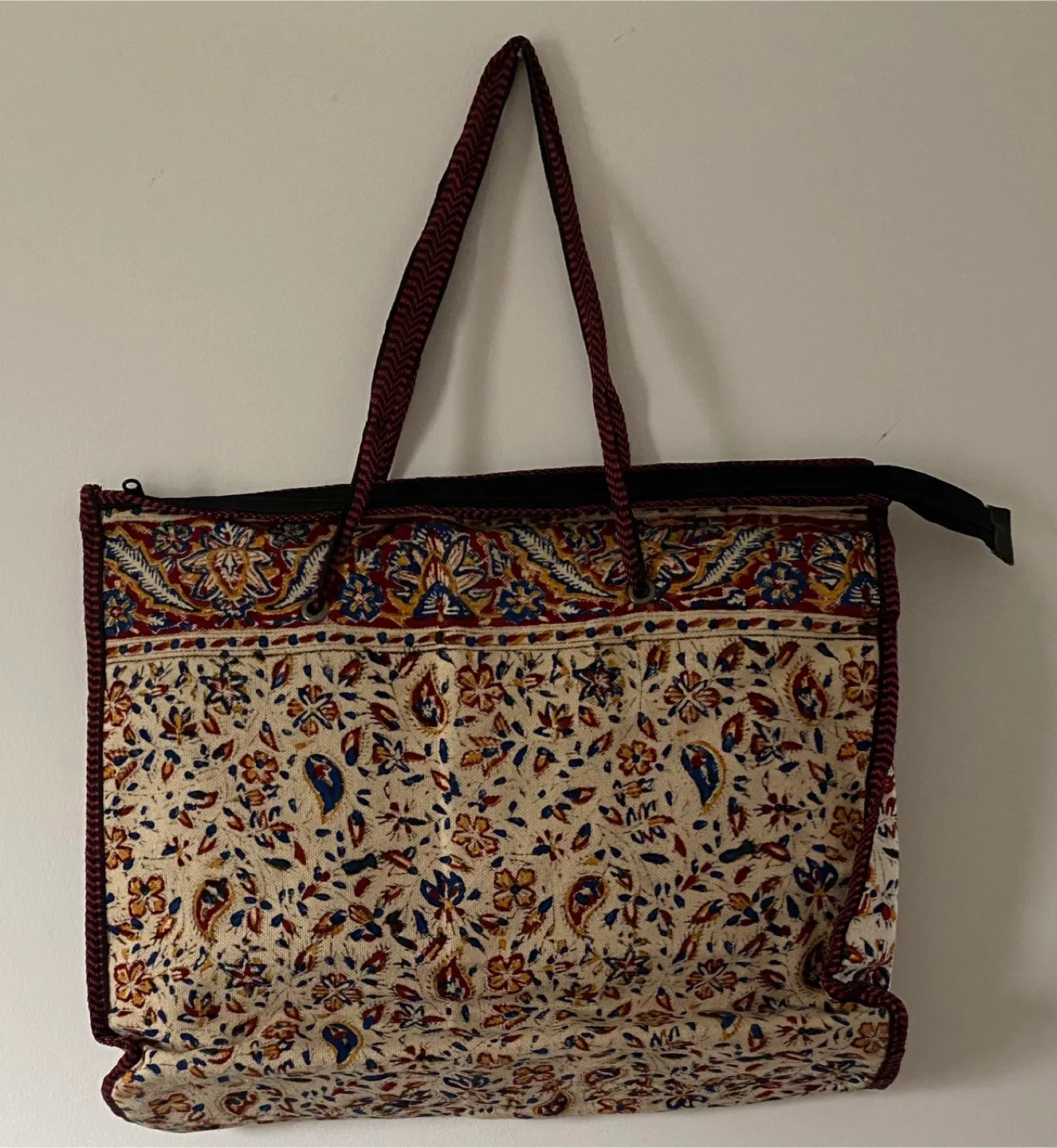 Floral Print Tote Bag handmade. thumbnail