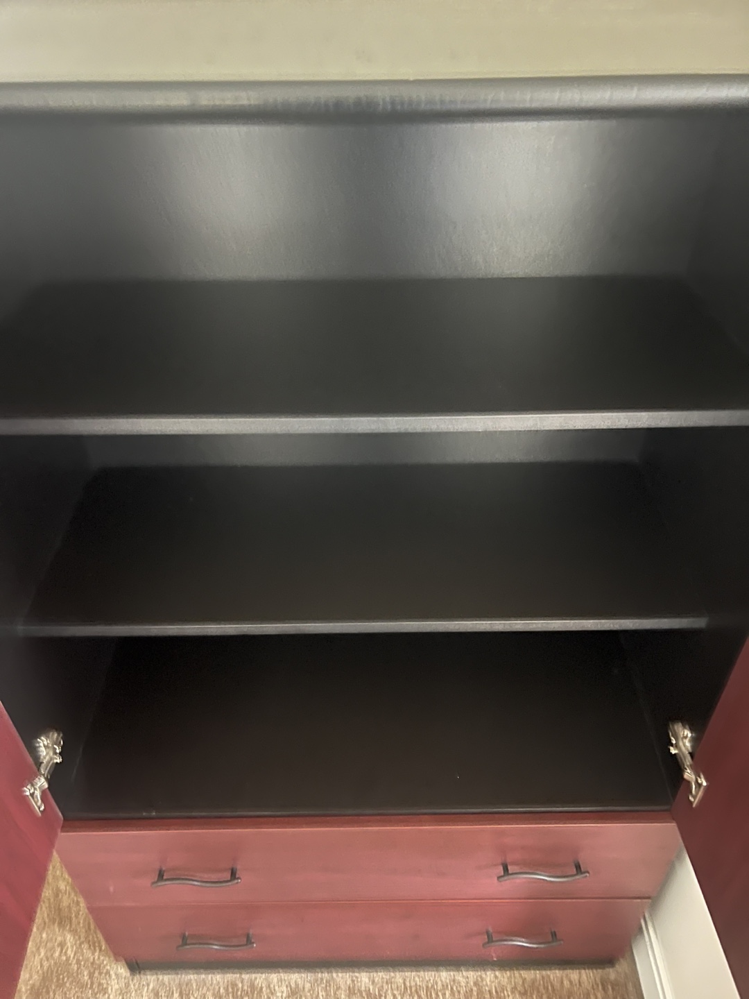 Dark Wood Armoire with Drawers and Shelves - photo 4
