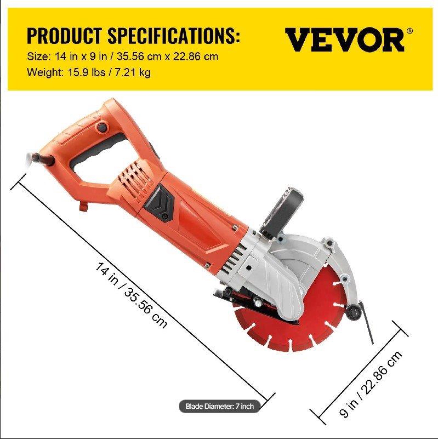VEVOR 7 Inch Handheld Concrete Saw - photo 4