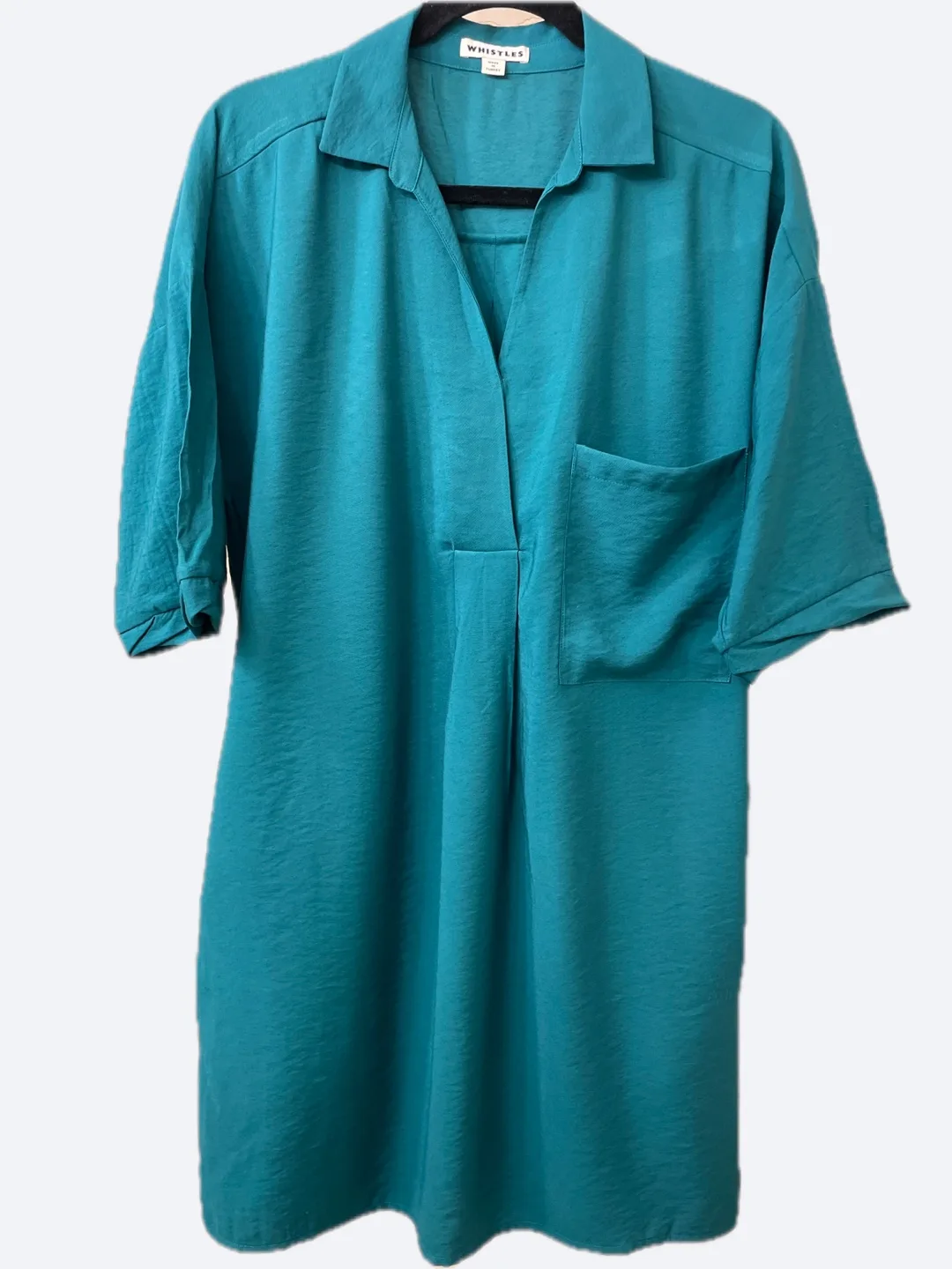 Whistles Teal Shirt Dress - Size S thumbnail