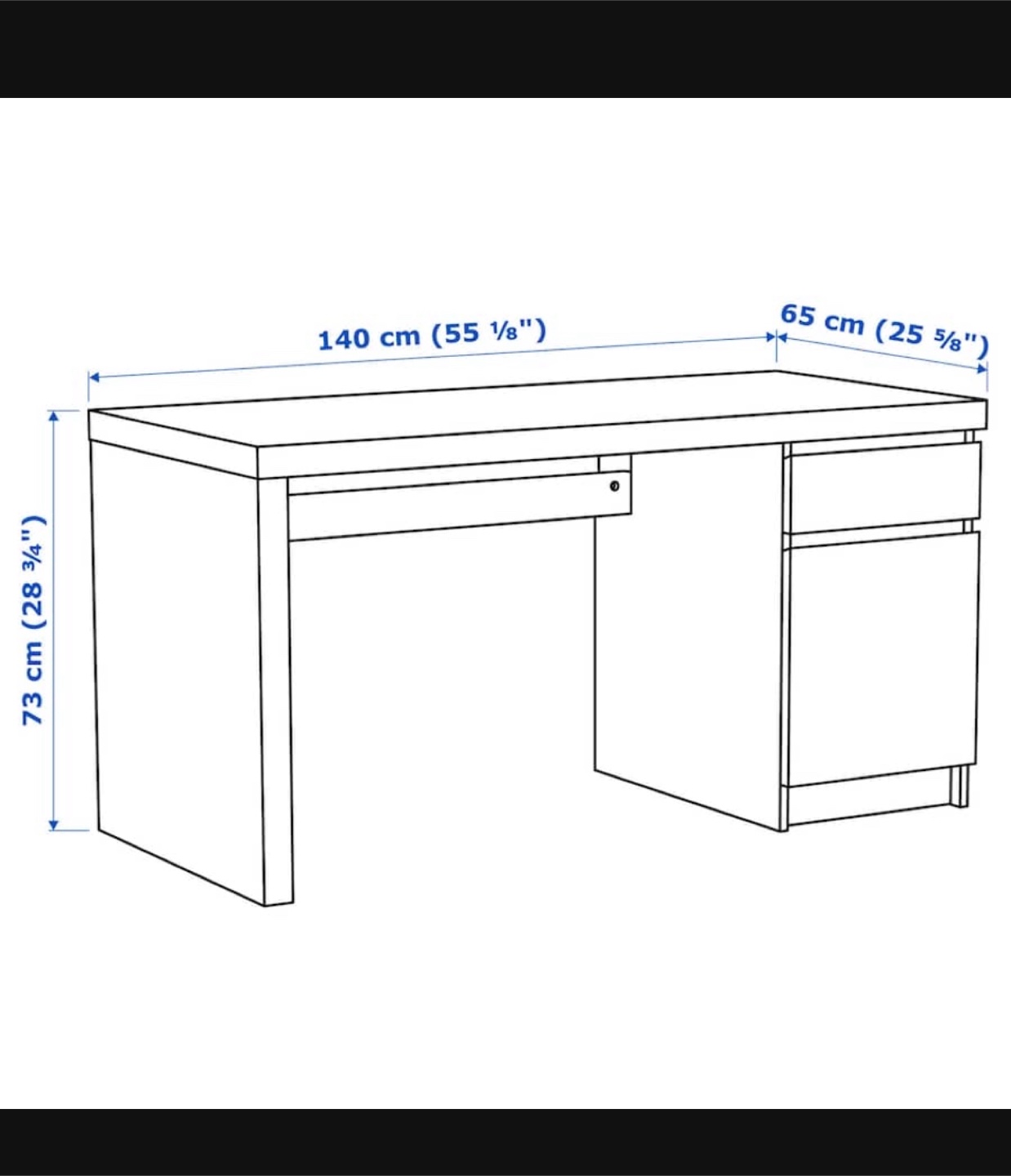 IKEA Desk with storage - Black - photo 3