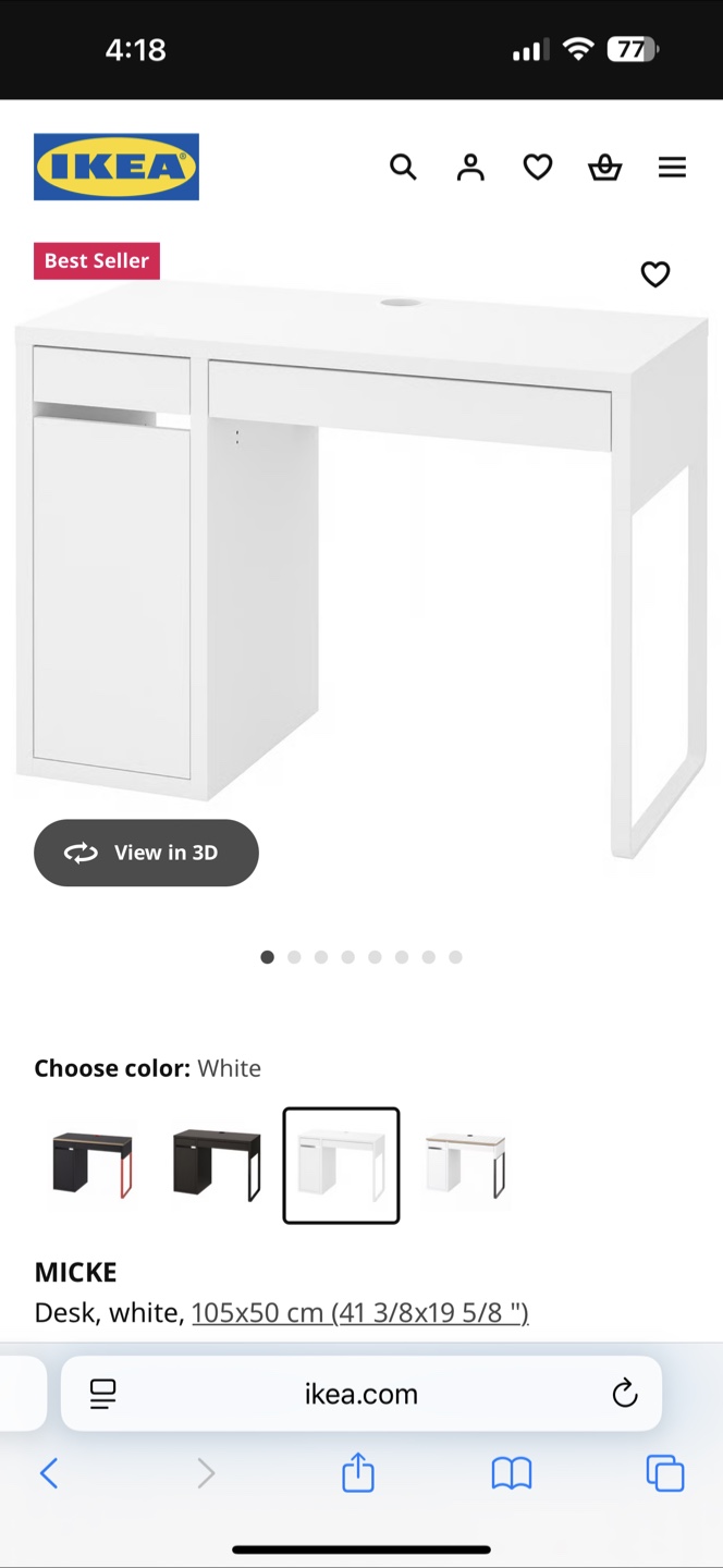 IKEA Micke Desk - White
