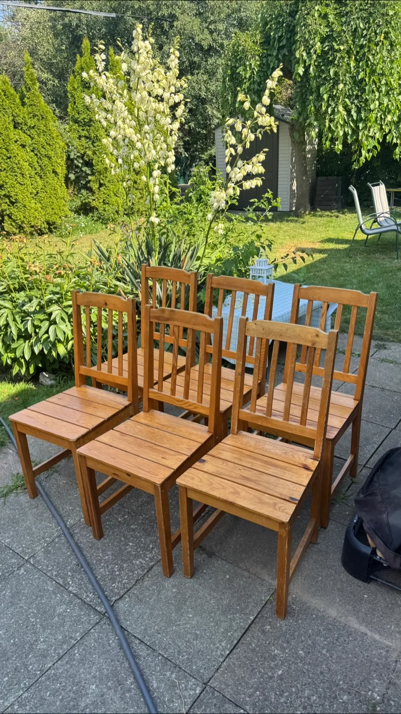 Set of 6 Wooden Dining Chairs thumbnail