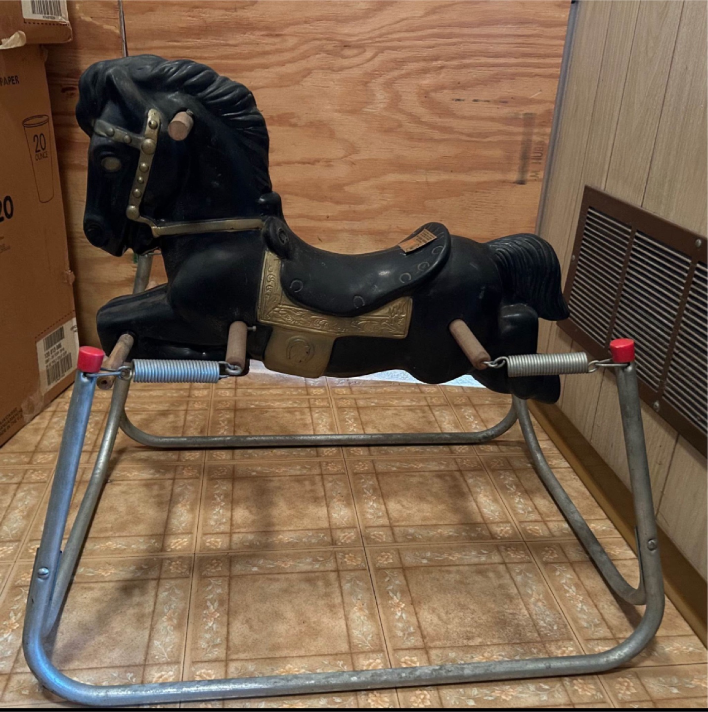 Vintage Black Rocking Horse - photo 3