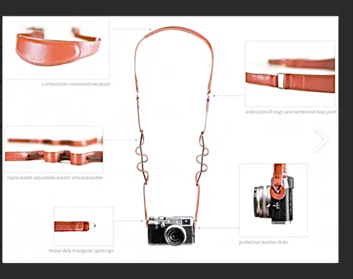 iErnest Leather Camera Strap - Brown image indicator(5)