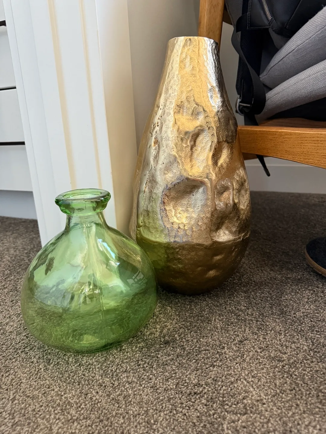 Green Glass Vase and Gold Vase thumbnail