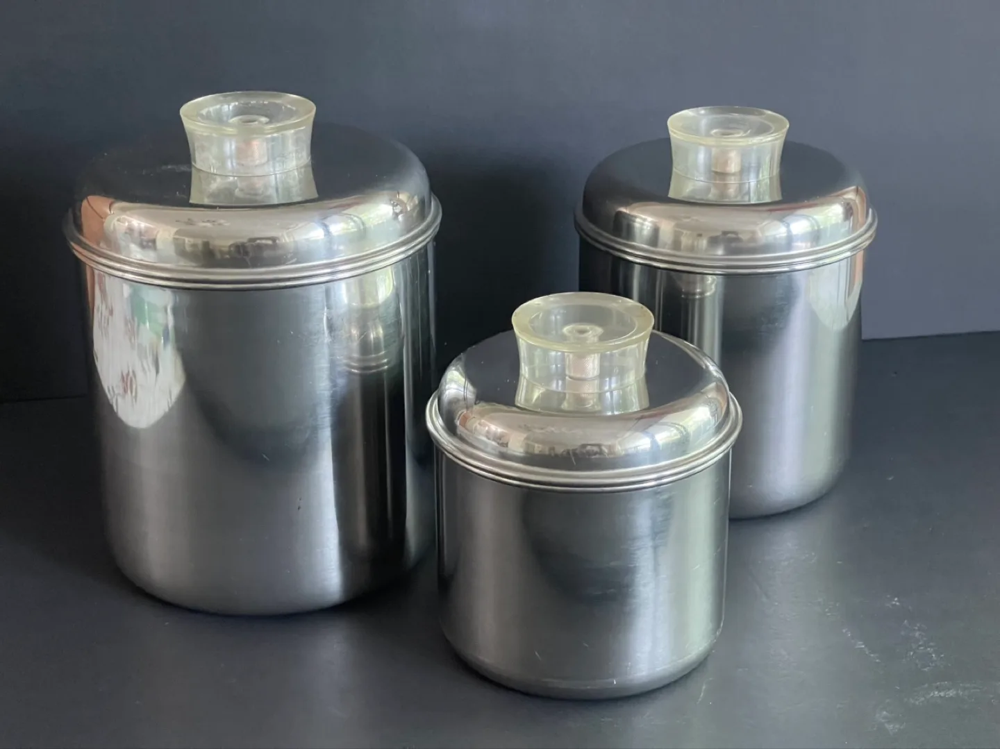 Vintage, retro stainless steel containers thumbnail