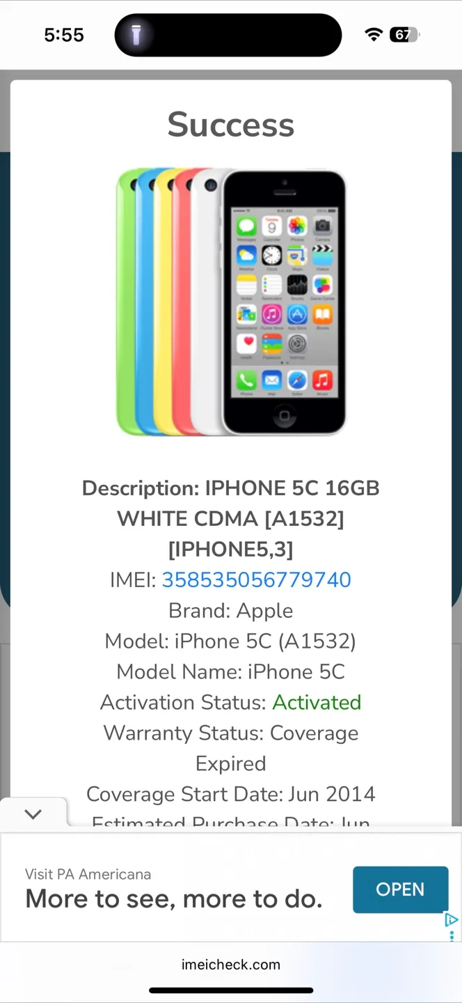 Apple iPhone 5C White (A1532) image indicator(4)