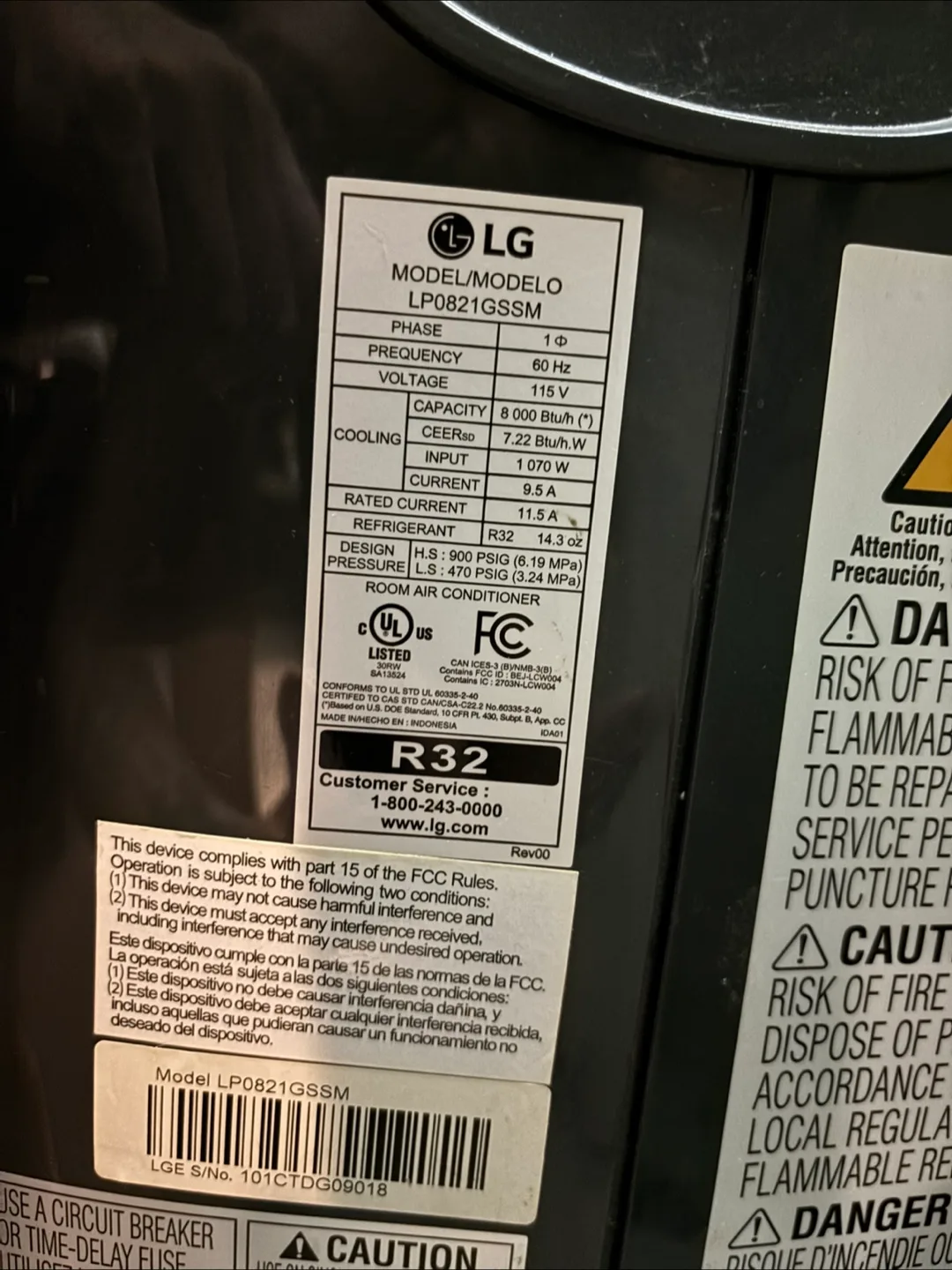 LG LP0821GSSM Portable Air Conditioner image indicator(2)