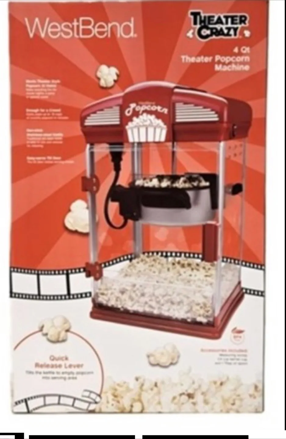 🇨🇦West Bend Theater Crazy 4 Qt Popcorn Machine thumbnail