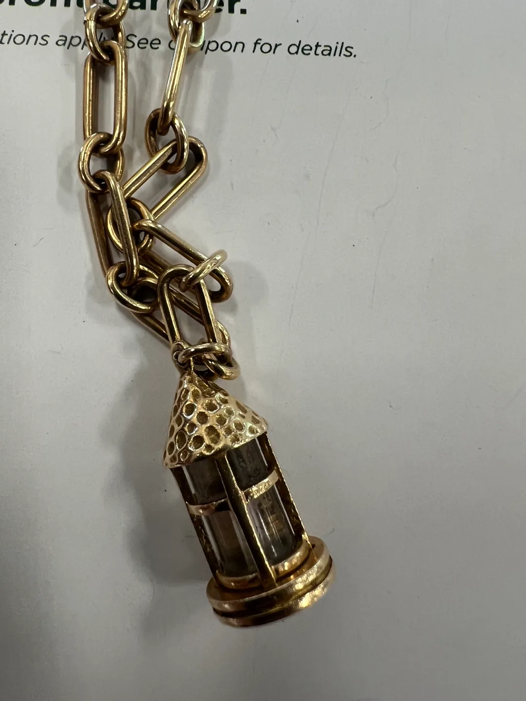 14K Gold Charm Lantern Pendant thumbnail