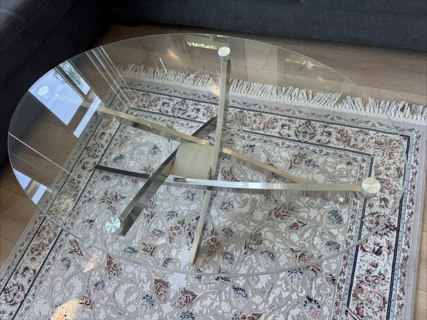 Glass Oval Coffee Table