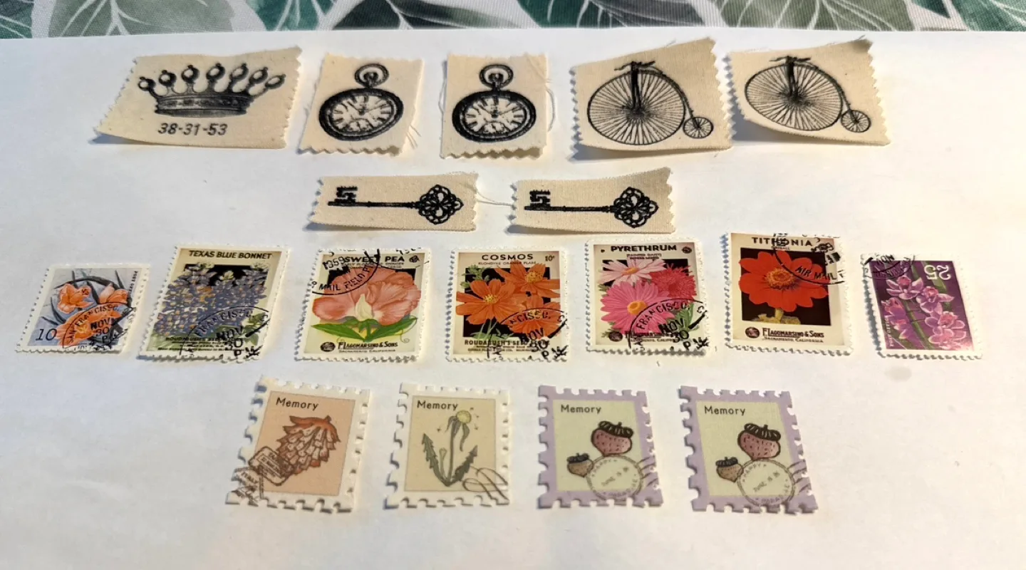 Scrapbooking - Fabric decals and Stamps (decorative, not real) thumbnail