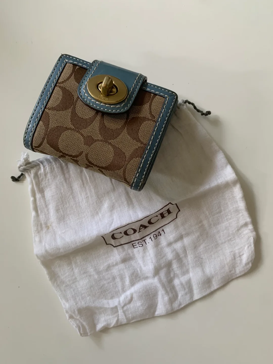 Coach Signature Canvas Turnlock Wallet thumbnail
