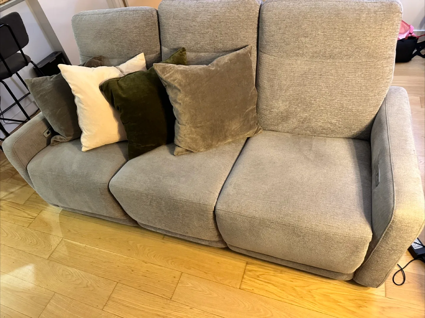 Deportation Sale!! Grey 3-Seater Recliner Sofa thumbnail