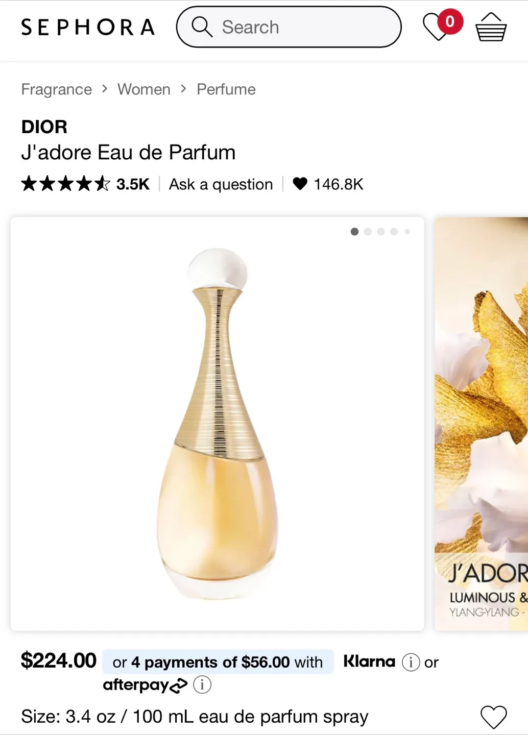 Christian Dior j’adore eau de parfum thumbnail