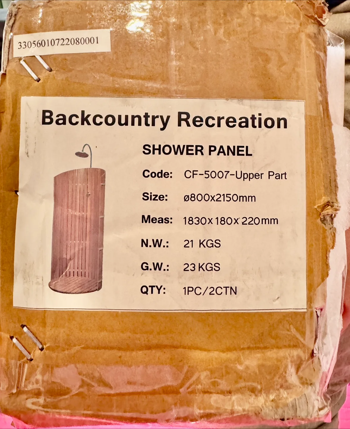 Backcountry Recreation Shower Panel CF-5007-Upper Part thumbnail