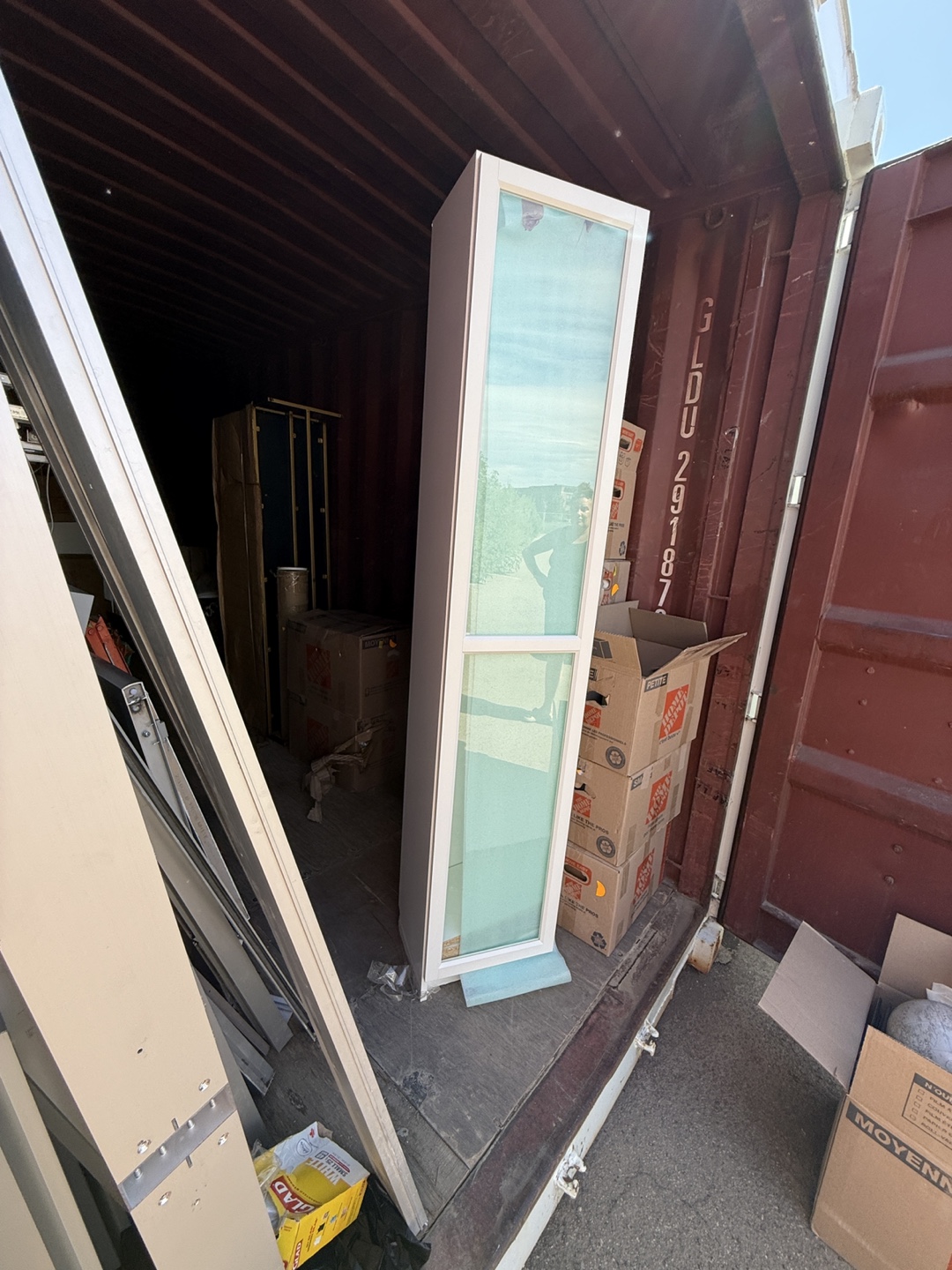 White IKEA Cabinet Style Bookshelf with Glass Door