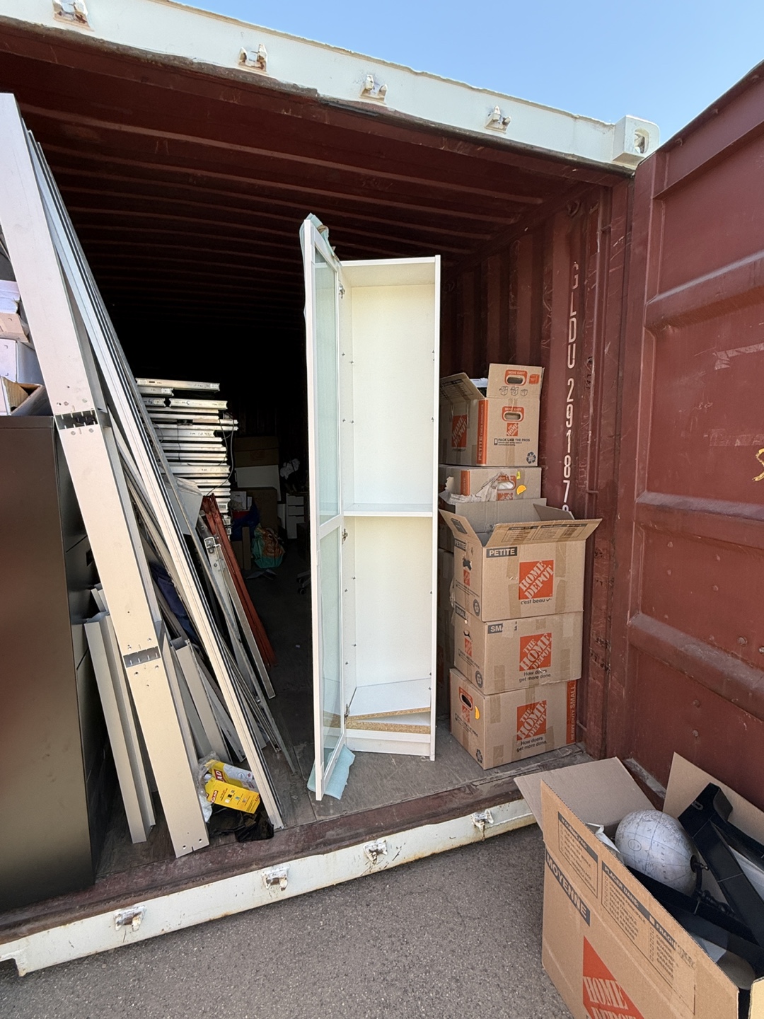 White IKEA Cabinet Style Bookshelf with Glass Door - photo 2