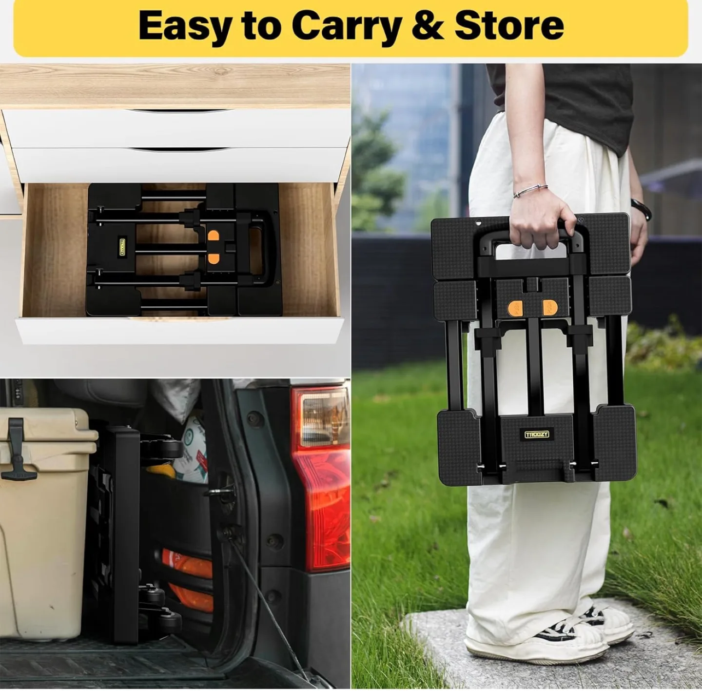 TROOZY Folding Hand Truck Dolly Cart thumbnail