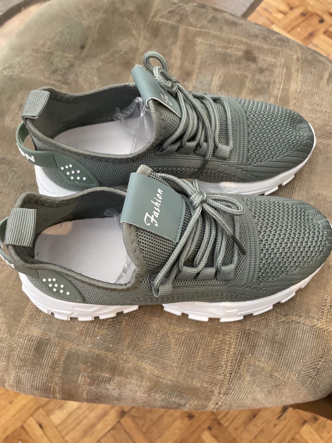 Fashion Green & White Sneakers - Size 36
