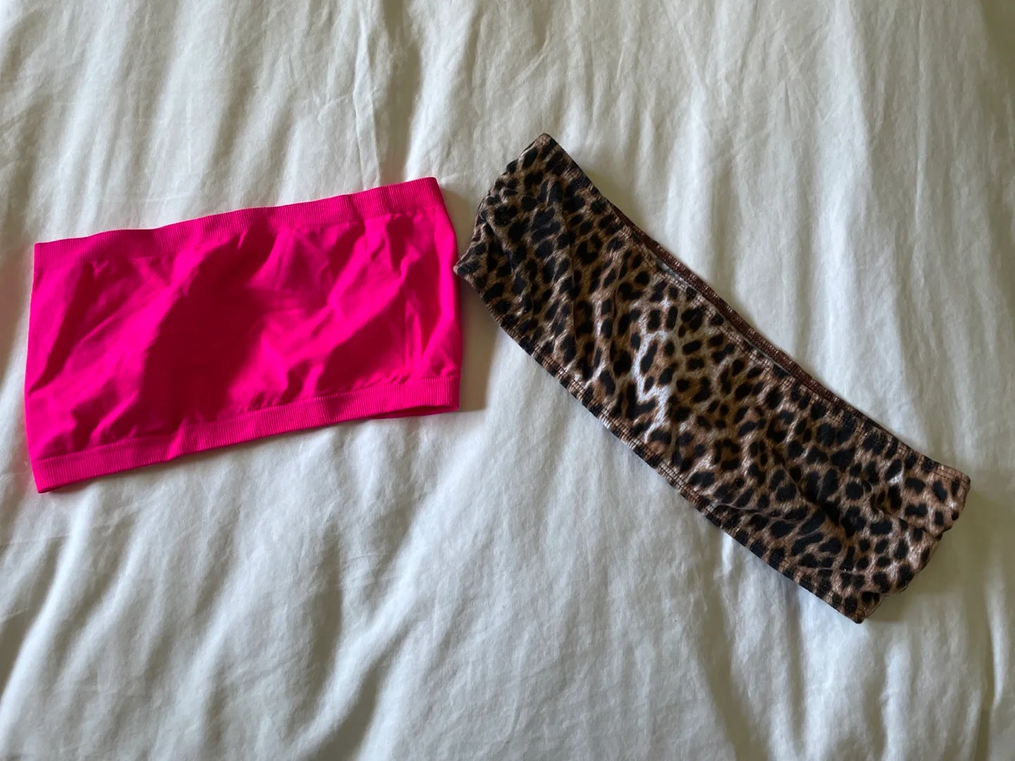 Two Tube Tops - Pink & Leopard Print thumbnail