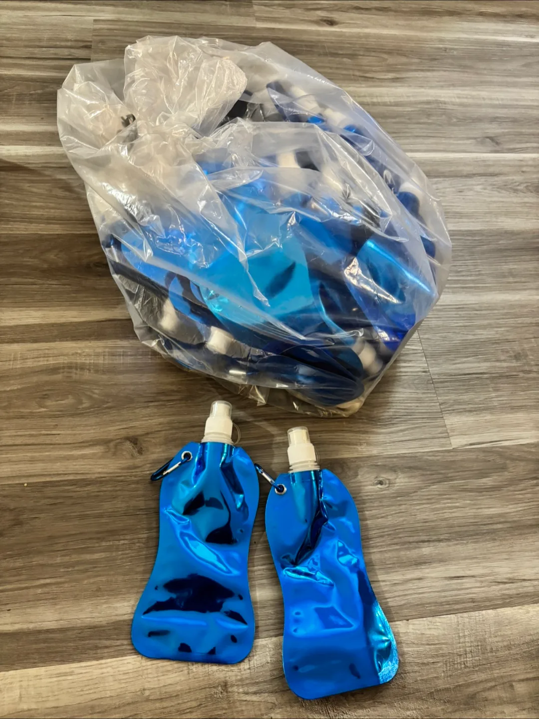Bag of Blue Collapsible Water Bottles image indicator(2)