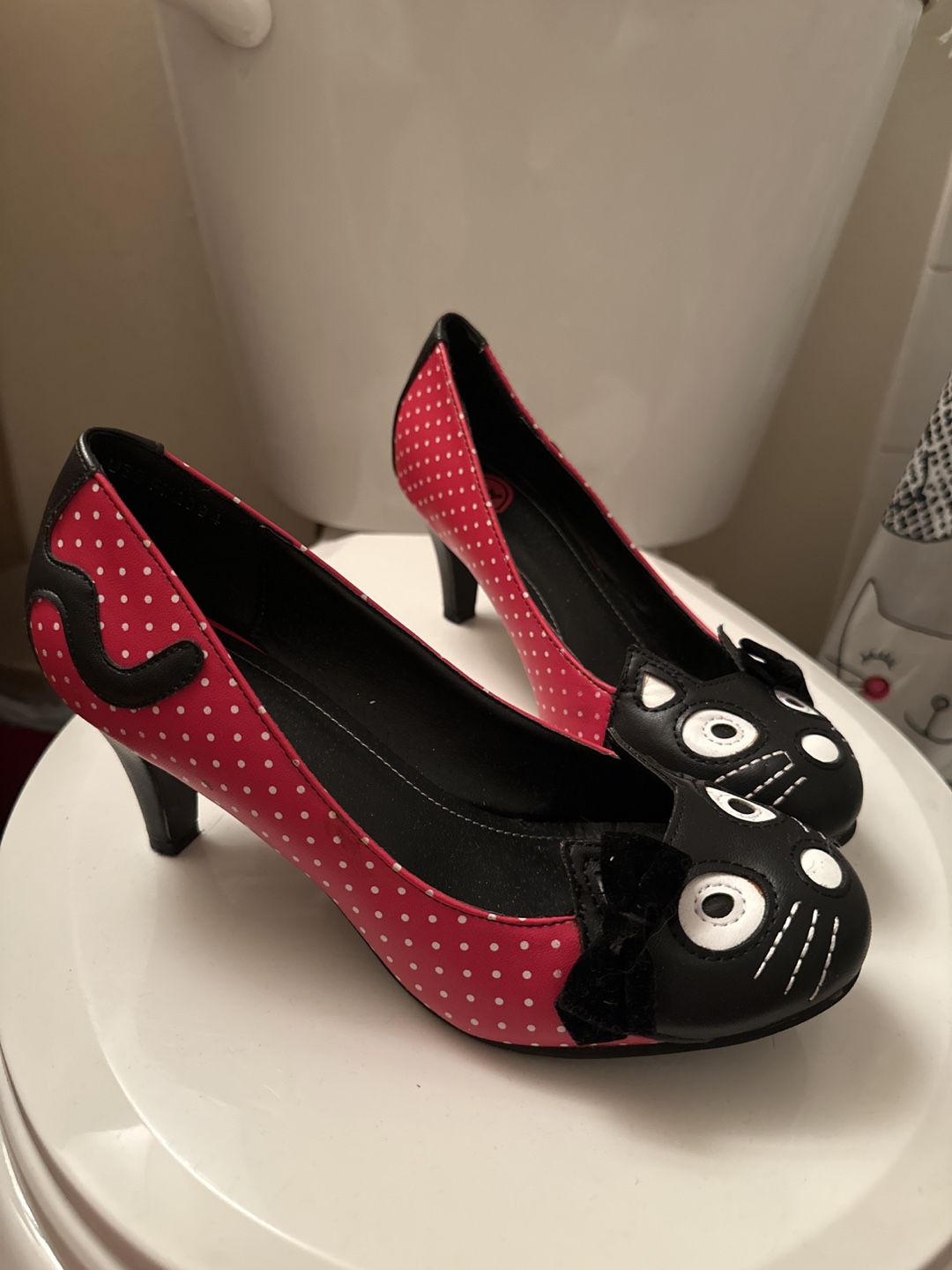 T.U.K. Polka Dot Kitty Heels - US 8/ EU 39