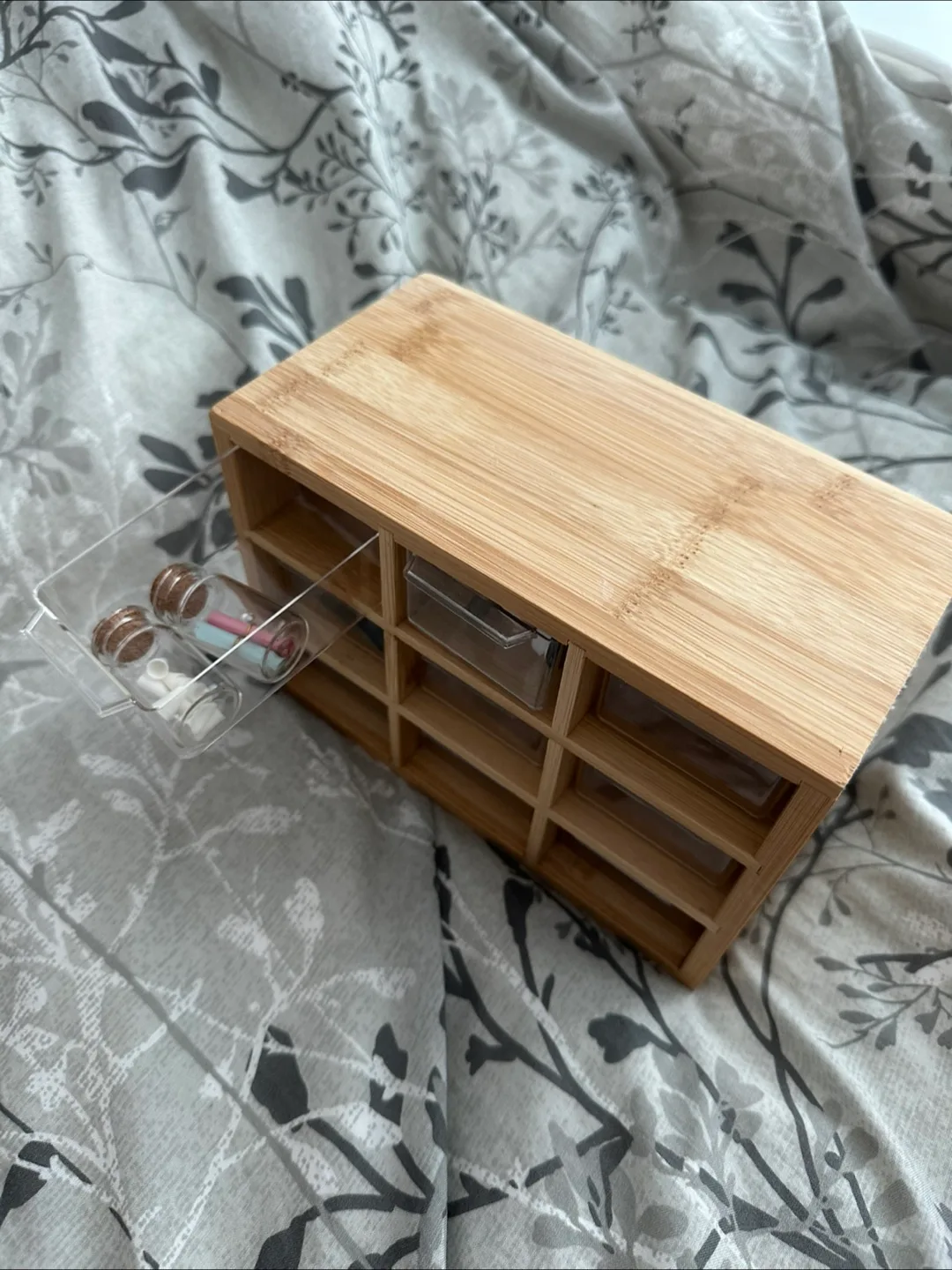 ‼️MOVING SALE‼️Bamboo Desktop Organizer with Drawers image indicator(3)
