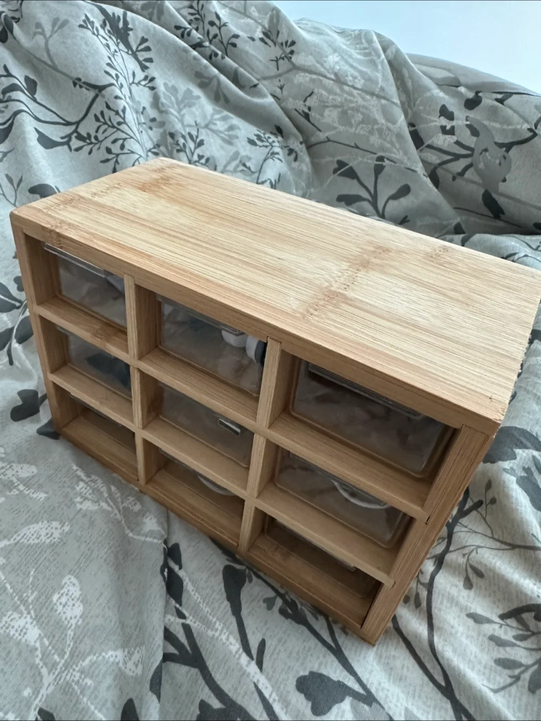 ‼️MOVING SALE‼️Bamboo Desktop Organizer with Drawers image indicator(2)