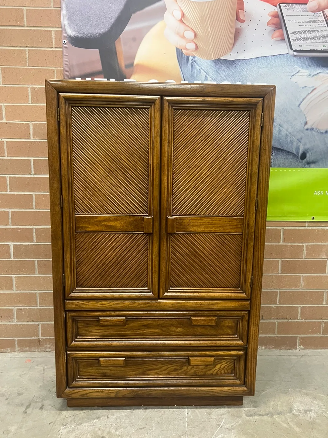 Wooden Armoire with Drawers thumbnail