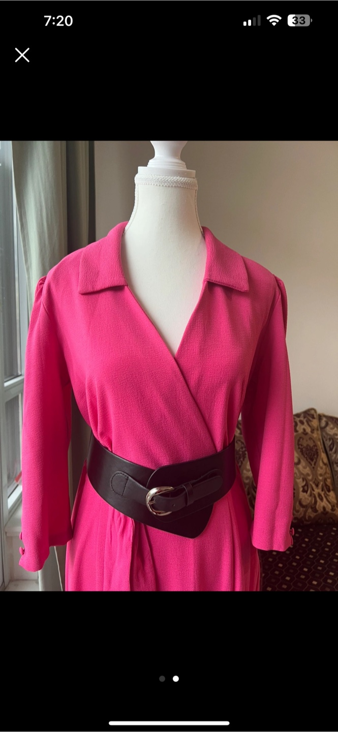 Pink Wrap Dress with Belt - photo 2